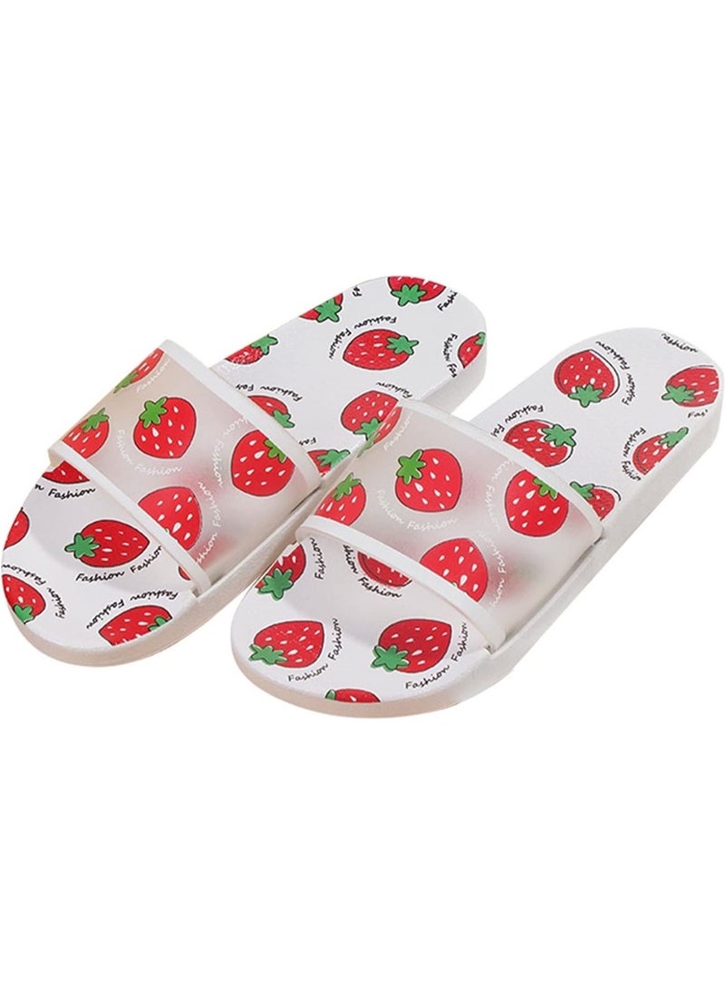 Huitich Strawberry Print Fashion Slide Sandals – Size 36-37  - Image 1
