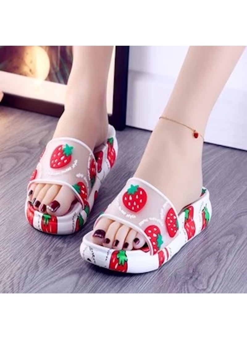 Huitich Strawberry Print Fashion Slide Sandals – Size 36-37  - Image 5