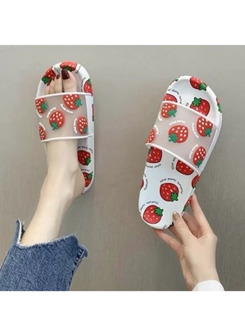 Huitich - Strawberry Print Fashion Slide Sandals – Size 36-37 - Image 1