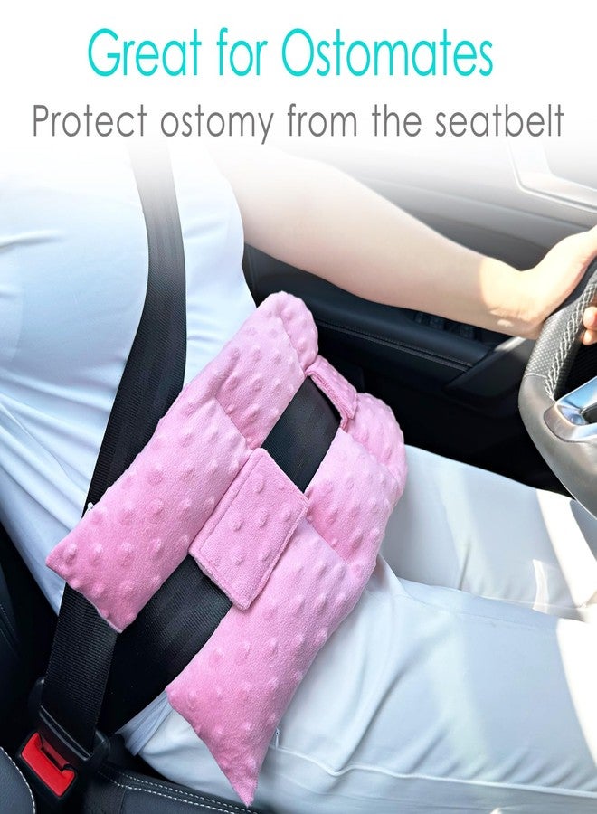 D. Cozy Ostomy Seat Belt Pillow Stoma Seatbelt Protector Ostomy Bag Cover Pillow for Driving Ileostomy Ostomy Support Pillow Urostomy Supplies Car Women Men Minky Dot Coral - Image 3