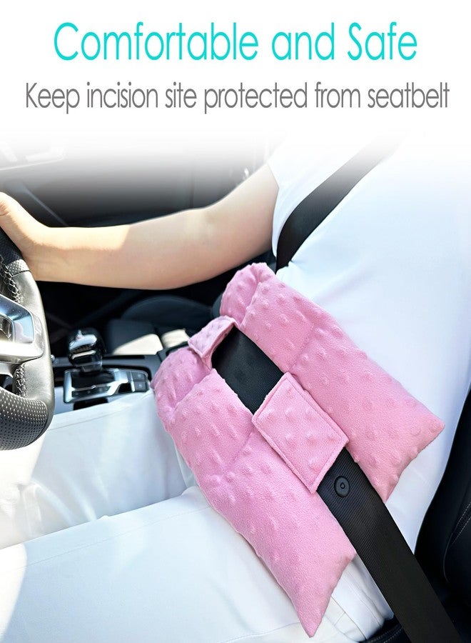 D. Cozy Ostomy Seat Belt Pillow Stoma Seatbelt Protector Ostomy Bag Cover Pillow for Driving Ileostomy Ostomy Support Pillow Urostomy Supplies Car Women Men Minky Dot Coral - Image 2