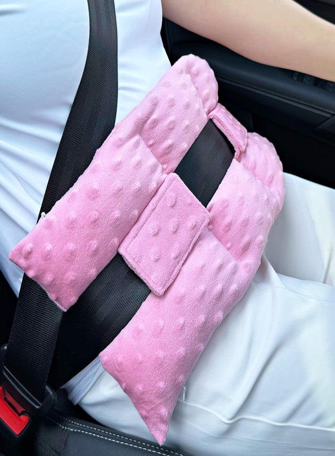 D. Cozy Ostomy Seat Belt Pillow Stoma Seatbelt Protector Ostomy Bag Cover Pillow for Driving Ileostomy Ostomy Support Pillow Urostomy Supplies Car Women Men Minky Dot Coral - Image 1