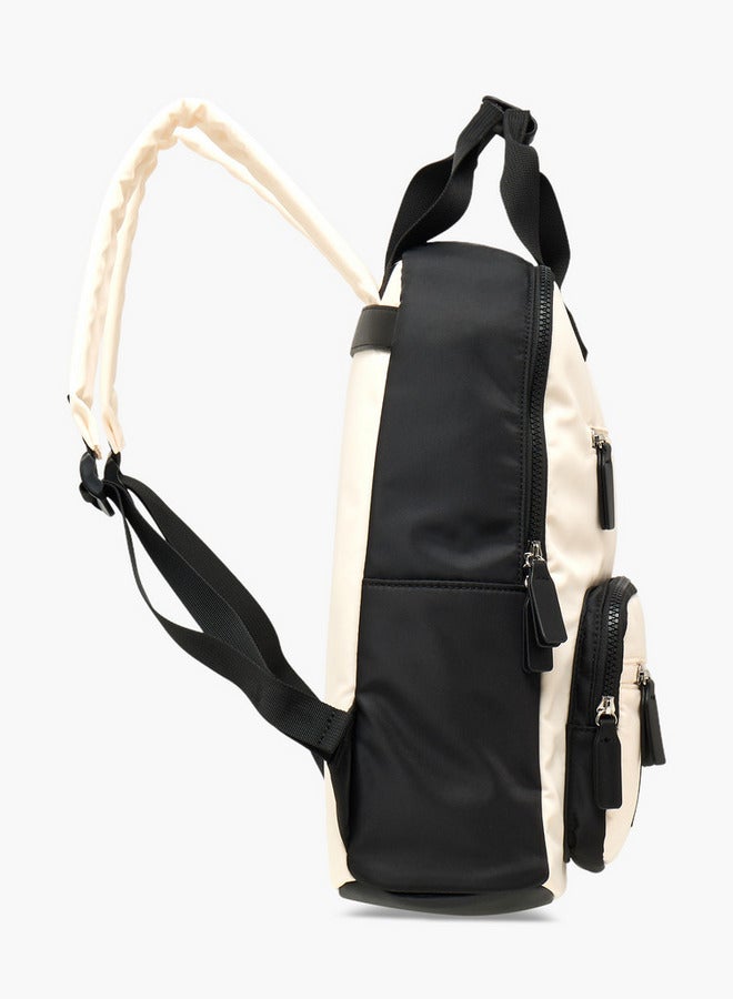 Lee Cooper Colourblock School Backpack with Adjustable Straps and Zip Closure - 31x13x38 cm  - Image 3