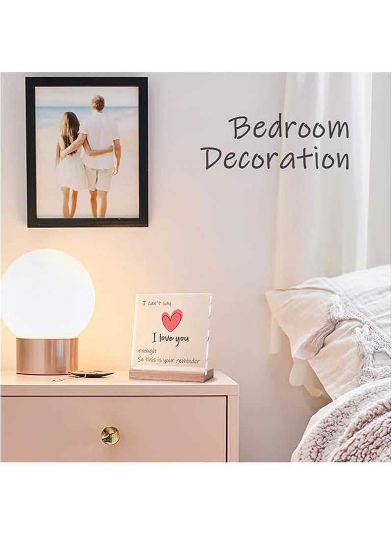 Apustim Love Heart Acrylic Sign Gift for Him and Her Couples Romantic Present for Girlfriend Wife Boyfriend Anniversary Birthday Valentine Wedding Souvenir Daily Use - Image 5