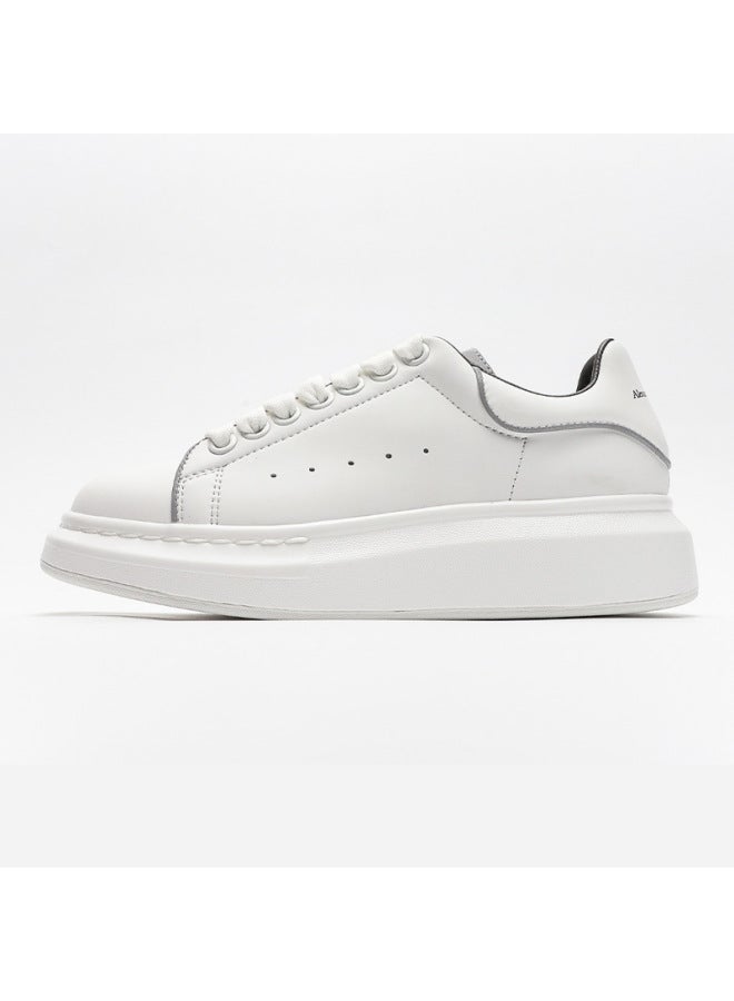 High-end Mcqueen White Sneakers For Women, Thick-soled Shoes With Hidden Height Increase, Versatile Platform Shoes, Men's Sports Shoes, Putian Shoes For Spring And Autumn