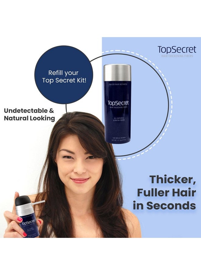 Top secret Hair Thickening Building Fibers Refills Undetectable & Natural Hair Filler For Men & Women Instantly Fill In Fine Thinning Hair Weather & Sweat Resistant (Light Brown Economy)  - Image 3