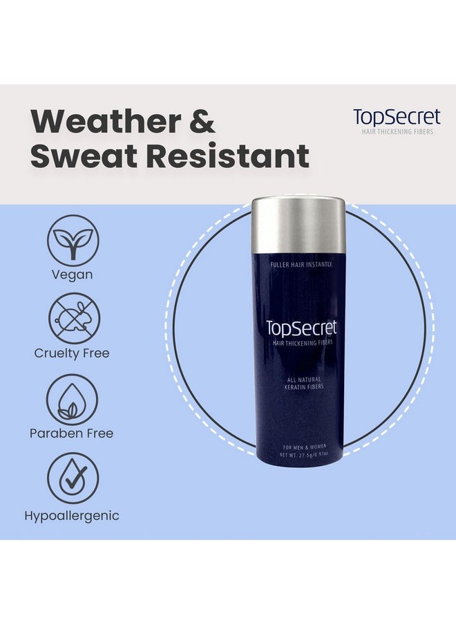 Top secret - Hair Thickening Building Fibers Refills Undetectable & Natural Hair Filler For Men & Women Instantly Fill In Fine Thinning Hair Weather & Sweat Resistant (Light Brown Economy) - Image 1