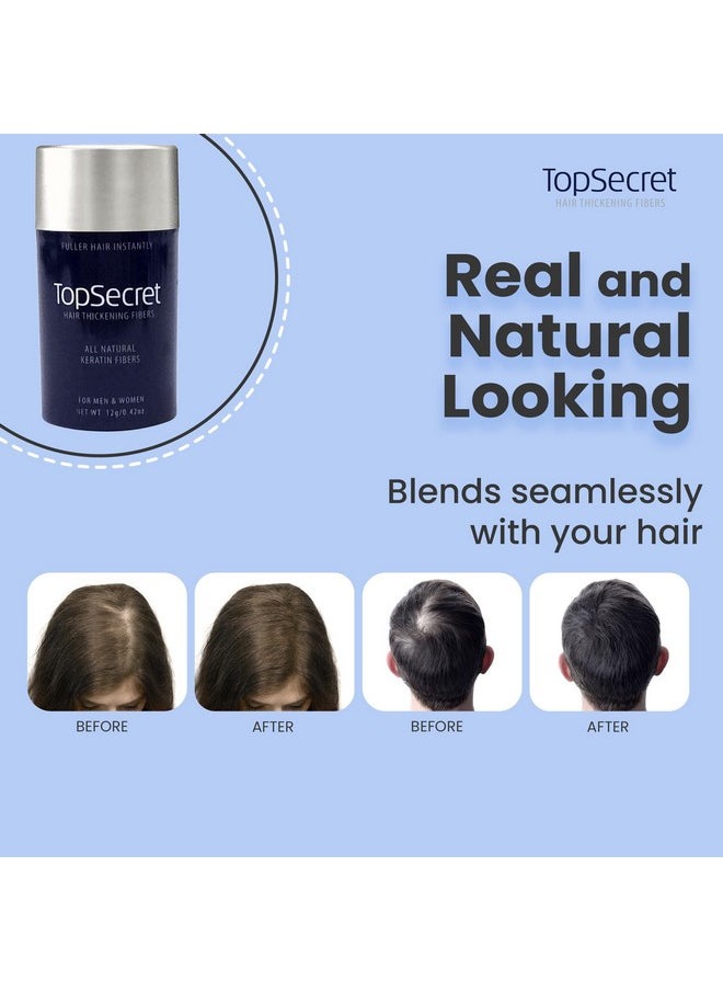Top secret Hair Thickening Building Fibers Refills Undetectable & Natural Hair Filler For Men & Women Instantly Fill In Fine Thinning Hair Weather & Sweat Resistant (Light Brown Economy)  - Image 4