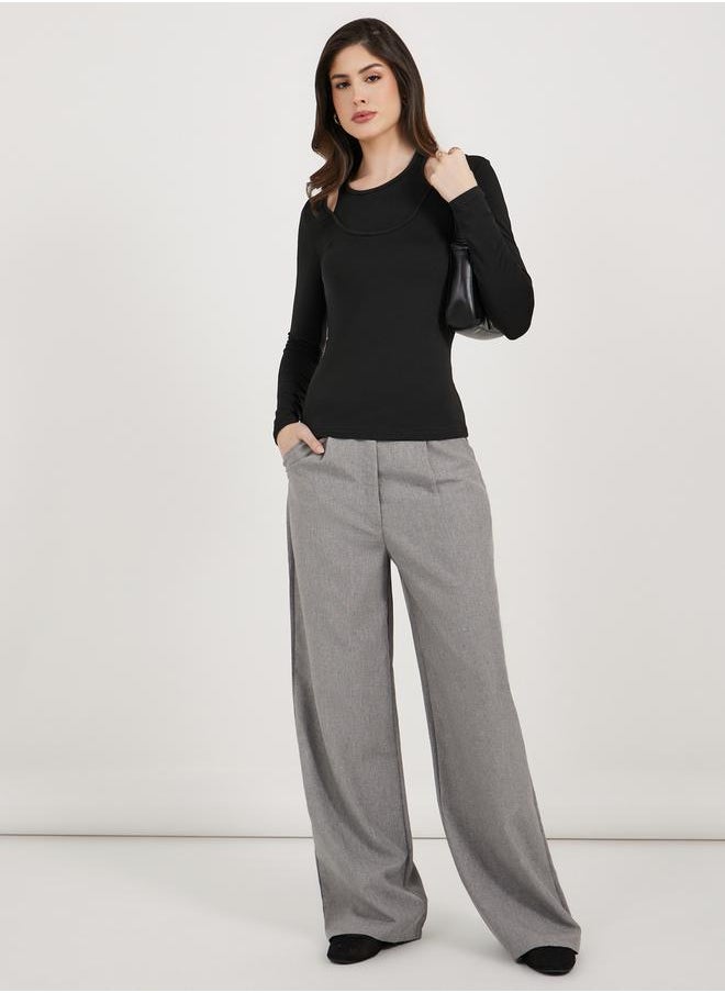 Styli Cut-Out Detail Halter Neck Fitted T-Shirt  - Image 2