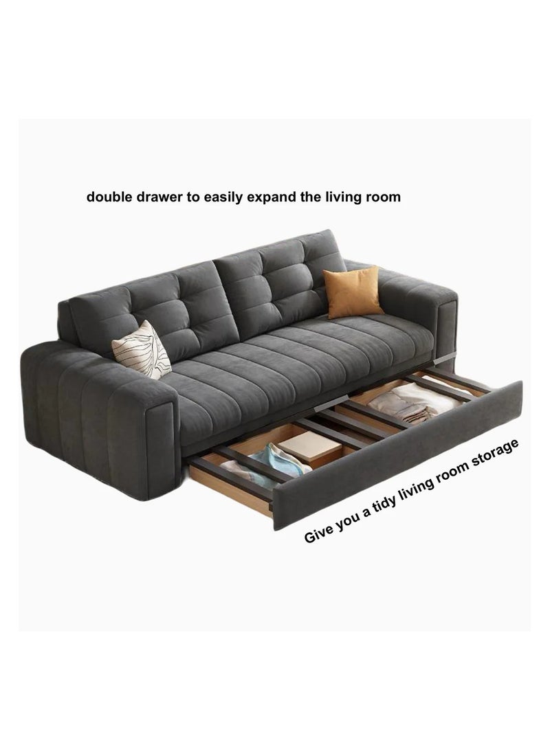 AWD Modern Pull-Out Sofa Bed – Convertible Sleeper Couch with Storage – Space-Saving Upholstered Sofa Bed with Cushions – Large Capacity 167 Outer size - Image 4