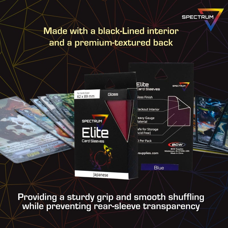 BCW Spectrum Elite Yugioh Sleeves - 60 Pack - Blue Yugioh Card Sleeve | (Not for MTG or Pokemon) Small Trading Card Sleeves | Card Protector Sleeves - Image 5