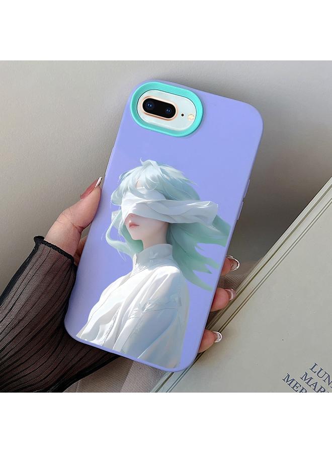 erorex Case For iPhone 7 Plus / 8 Plus Blindfold Girl PC Hybrid TPU Phone Case - Image 1