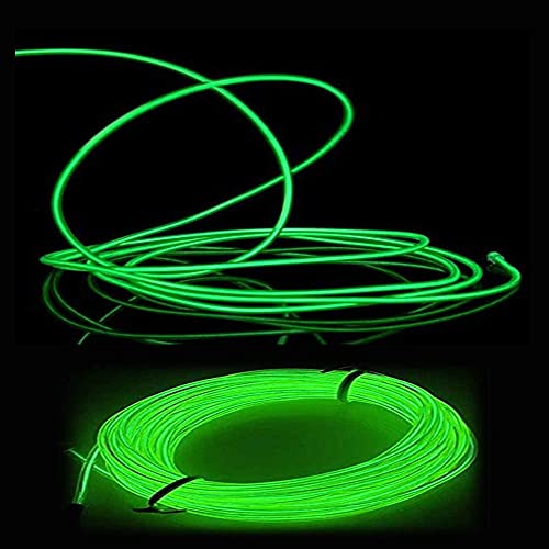 Automaze EL Wire, 16.4ft/5m Neon Lights Noise Reduction Neon Glowing Strobing Electroluminescent Wire for Parties, Halloween, DIY Decoration (Green) - Image 2