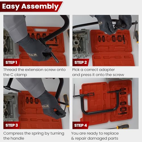 ATPEAM Auto Valve Spring Compressor C Clamp Tool Set Suitable for Motorcycle, ATV, Car, Small Engine Vehicle Equipment - Image 2