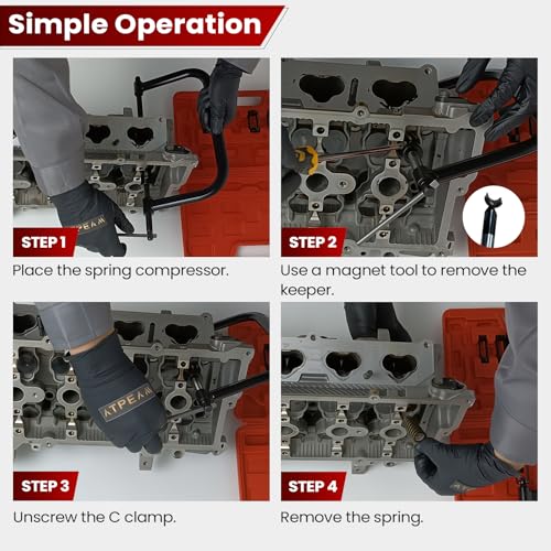 ATPEAM Auto Valve Spring Compressor C Clamp Tool Set Suitable for Motorcycle, ATV, Car, Small Engine Vehicle Equipment - Image 3