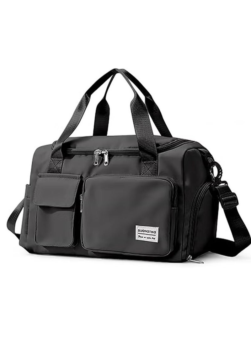 كيو زد حقيبة سفر رياضية كبيرة السعة مع حجرة للأحذية وجيب للرطوبة، حقيبة رياضية للرجال والنساء، متعددة الاستخدامات - Image 1