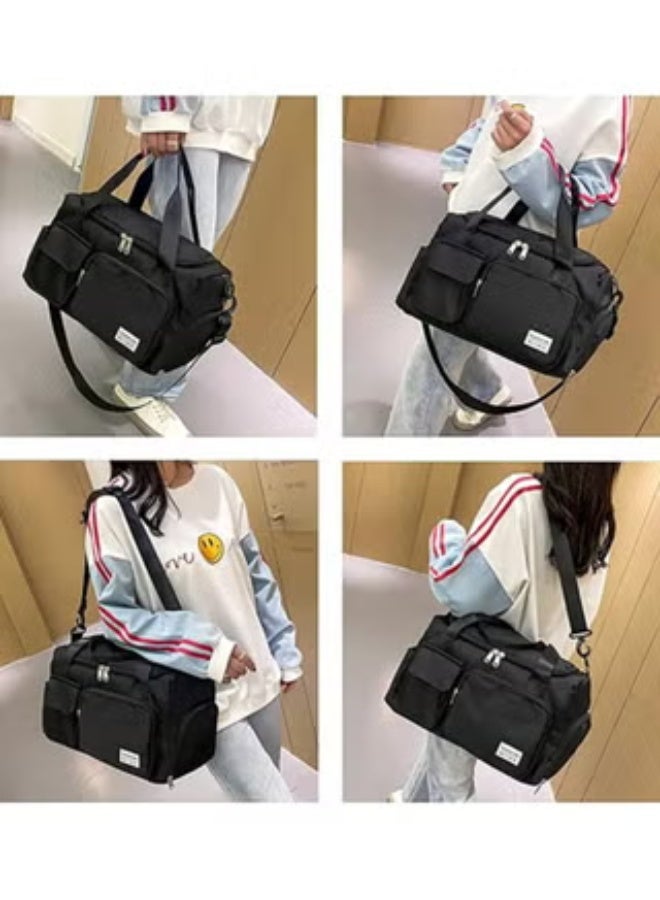 كيو زد حقيبة سفر رياضية كبيرة السعة مع حجرة للأحذية وجيب للرطوبة، حقيبة رياضية للرجال والنساء، متعددة الاستخدامات - Image 4