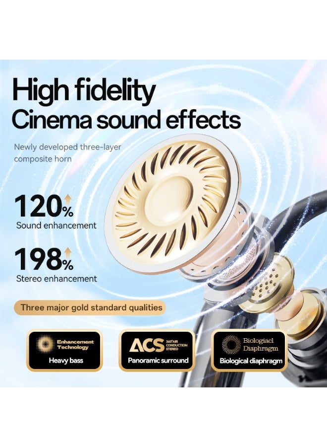 Qiwa-M111 2025 New Edition Ultraviolet Sterilization OWS Open Bluetooth Headphones, with a battery life of up to 30+ hours, feature IPX4 water resistance and noise cancellation for calls. - Image 4