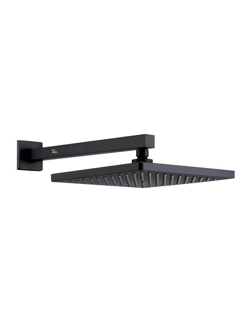 FOSSA Fossa 8 Inch Rainfall Shower Head 304 Stainless Steel Rain Showers Overhead Wall Mounted (Black)  - Image 1