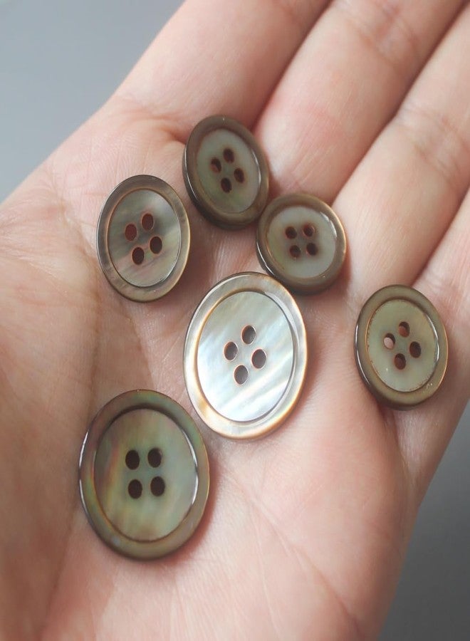 YaHoGa 22 Pieces Light Brown Mother of Pearl Blazer Buttons Set 20mm & 15mm Genuine MOP Buttons for Men (Brown MOP) - Image 2