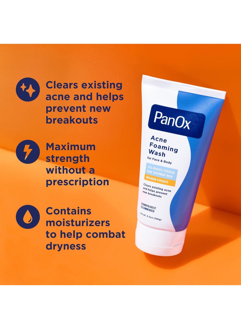 PANOX Acne Foaming Wash Benzoyl Peroxide 10% Maximum Strength, 5.5 Oz - Image 3