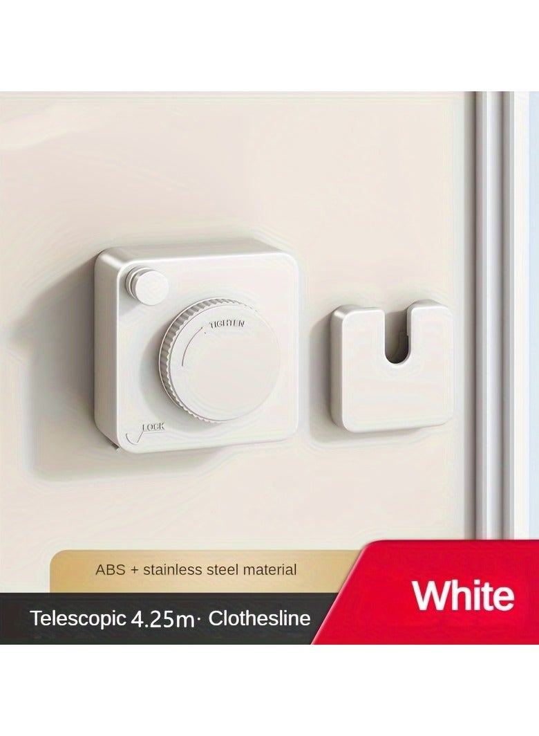 AROAQ Heavy-Duty Retractable Clothesline Reel Measuring 4.25 Meters, Made of 304 Stainless Steel, Perfect for Indoor Use in Rental Rooms Or on Balconies Ideal for Hanging Towels And Quilts, Clotheslines - Image 1