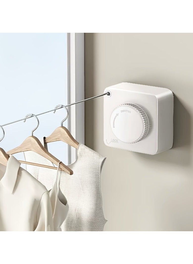 AROAQ Heavy-Duty Retractable Clothesline Reel Measuring 4.25 Meters, Made of 304 Stainless Steel, Perfect for Indoor Use in Rental Rooms Or on Balconies Ideal for Hanging Towels And Quilts, Clotheslines - Image 2