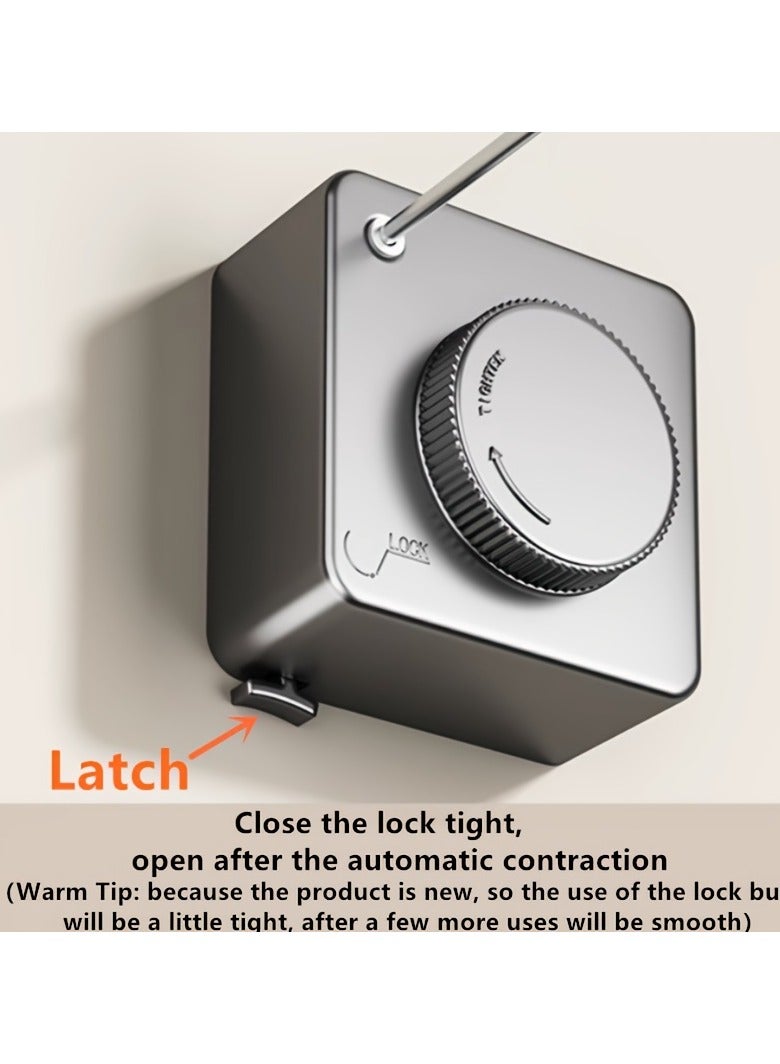 AROAQ Heavy-Duty Retractable Clothesline Reel Measuring 4.25 Meters, Made of 304 Stainless Steel, Perfect for Indoor Use in Rental Rooms Or on Balconies Ideal for Hanging Towels And Quilts, Clotheslines - Image 3