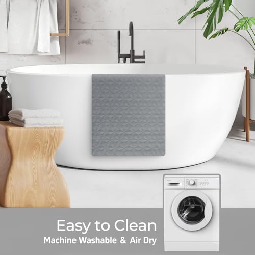WRISIN Non Slip Bathtub Mat for Bath Tub Shower - Natural Rubber Mat with 241 Suction Cups - Soft Bathroom Safety Mat - Unique Diamond Pattern - Fatigue Relief - Machine Washable - 16 × 28 Inch - Image 5