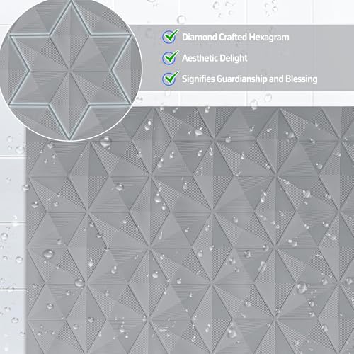 WRISIN Non Slip Bathtub Mat for Bath Tub Shower - Natural Rubber Mat with 241 Suction Cups - Soft Bathroom Safety Mat - Unique Diamond Pattern - Fatigue Relief - Machine Washable - 16 × 28 Inch - Image 2