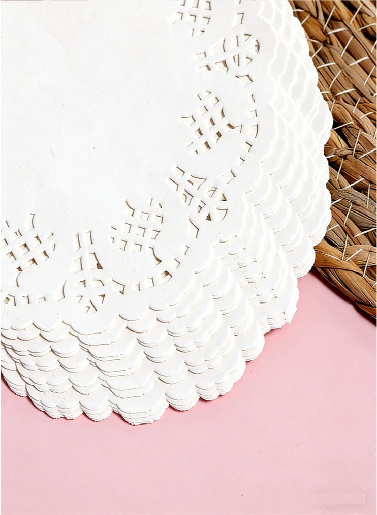150 Pcs Paper Doilies, Doilies Lace Paper 5.5 Inch Round Doily Papers for Food,Cakes, Desserts, Crafts, and Table Decorations - Image 5