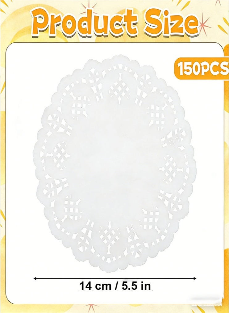 150 Pcs Paper Doilies, Doilies Lace Paper 5.5 Inch Round Doily Papers for Food,Cakes, Desserts, Crafts, and Table Decorations - Image 2