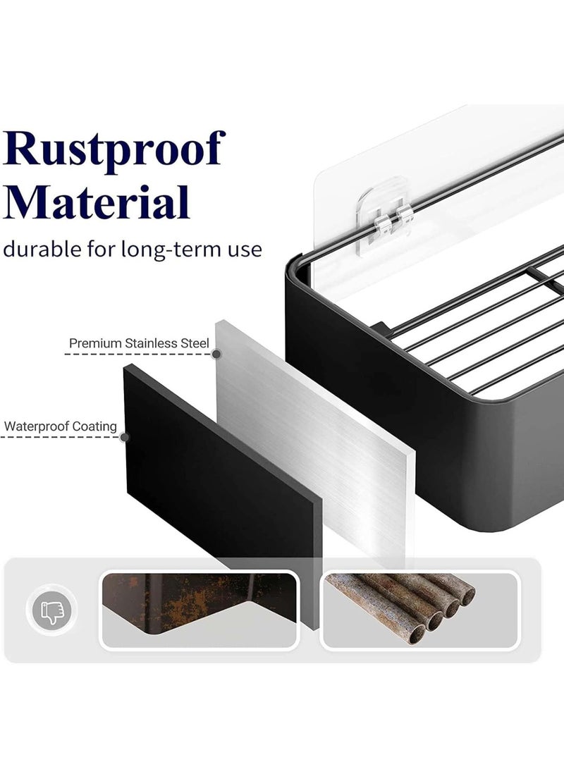 Beauenty 2 Pack Shower Shelf, Drill-Free Stainless Steel Shower Rack, Kitchen Spice Hang Storage Shelf, Suitable for Kitchen, Bathroom, Bedroom - Image 5