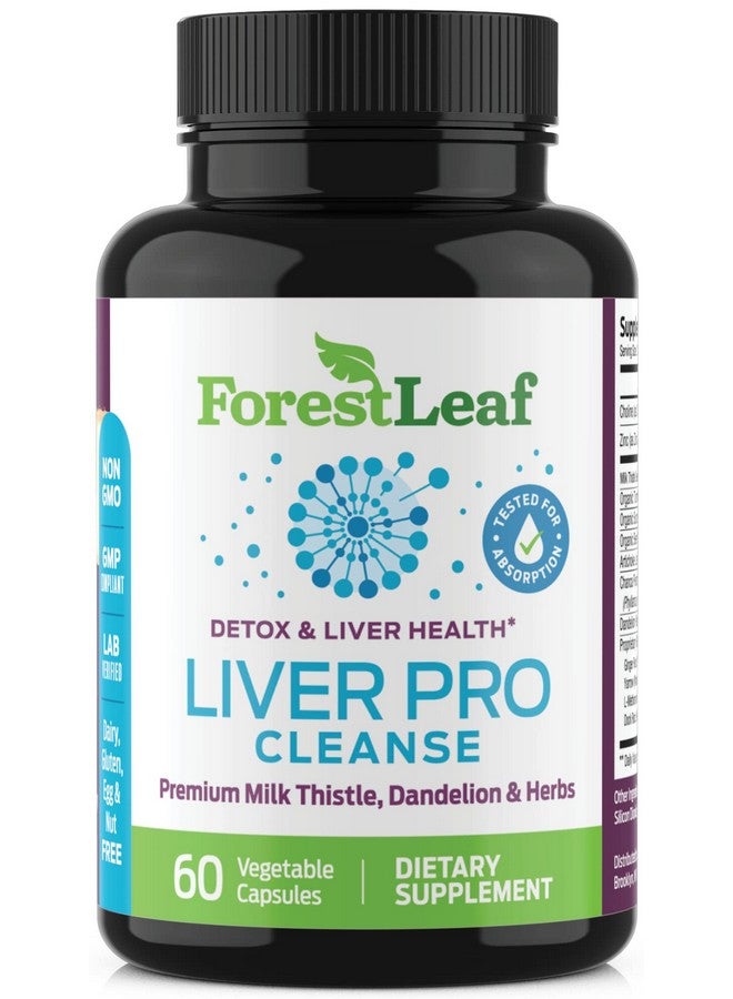 ForestLeaf تنظيف الكبد Detox تنظيف الكبد وإصلاح الكبد الدهني مكمل الكبد مع مستخلص الشوك الحليب وجذر الهندباء والأعشاب مكمل دعم الكبد Prohepatic (60) - Image 1