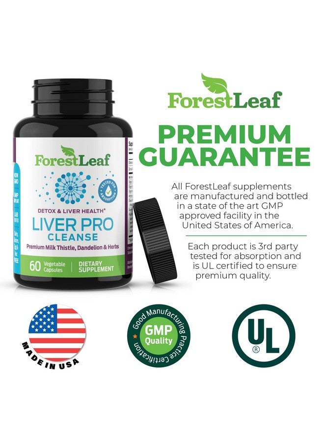 ForestLeaf تنظيف الكبد Detox تنظيف الكبد وإصلاح الكبد الدهني مكمل الكبد مع مستخلص الشوك الحليب وجذر الهندباء والأعشاب مكمل دعم الكبد Prohepatic (60) - Image 3