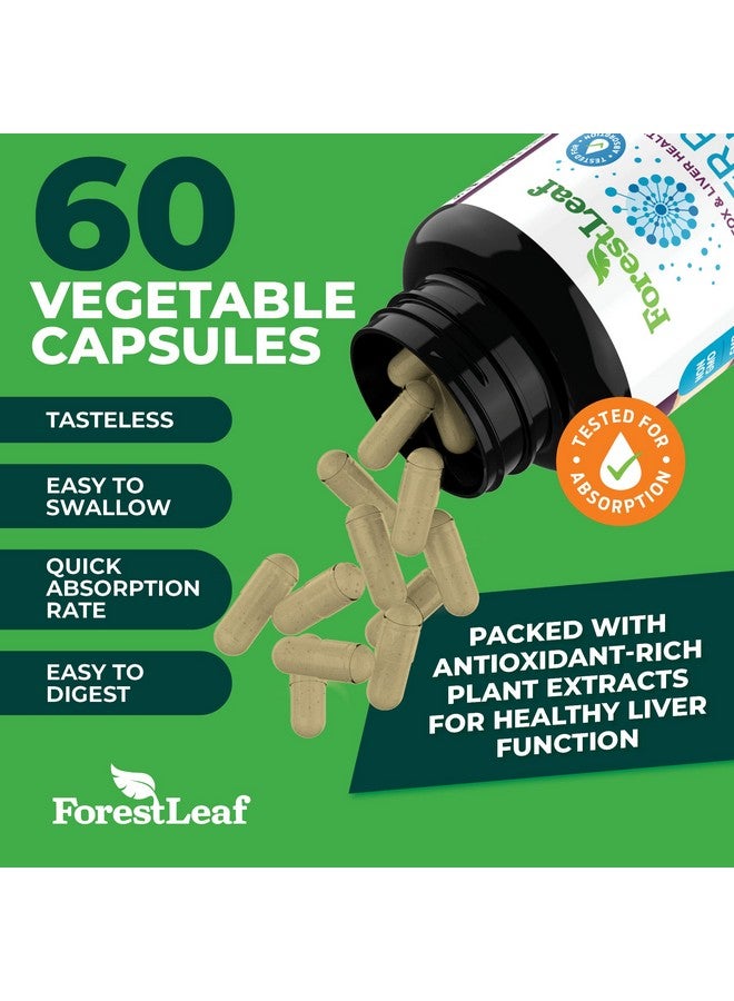 ForestLeaf تنظيف الكبد Detox تنظيف الكبد وإصلاح الكبد الدهني مكمل الكبد مع مستخلص الشوك الحليب وجذر الهندباء والأعشاب مكمل دعم الكبد Prohepatic (60) - Image 5