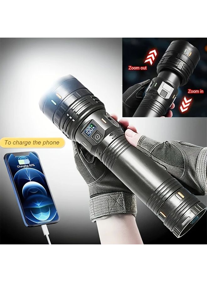 1PC Outdoor Zoom Flashlight 3600mAh 2001 Lumens 4 Modes Type C Charging - Image 4