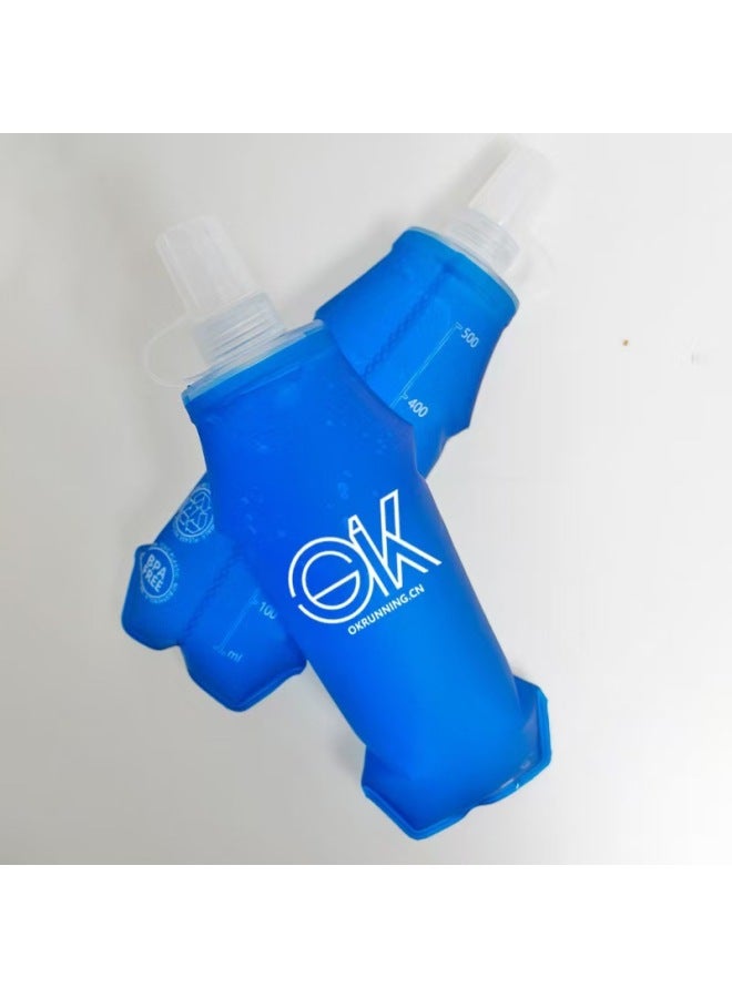 Sports Outdoor Soft Kettle Folding TPU Outdoor Soft Kettle Running Water Bag Marathon-Color:Transparent Black-Capacity:250ml  - Image 2