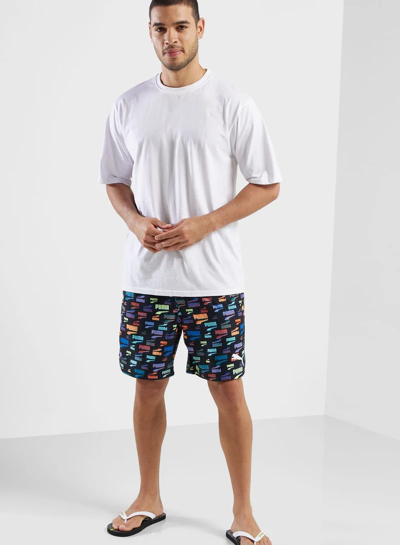 PUMA Logo Loose Fit Swim Shorts