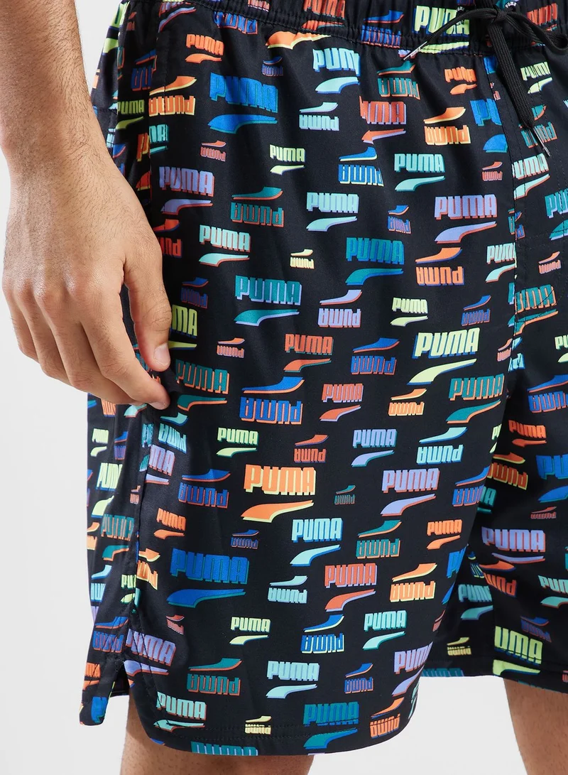 PUMA Logo Loose Fit Swim Shorts