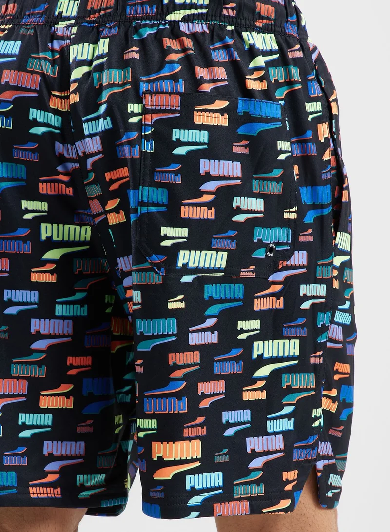 PUMA Logo Loose Fit Swim Shorts