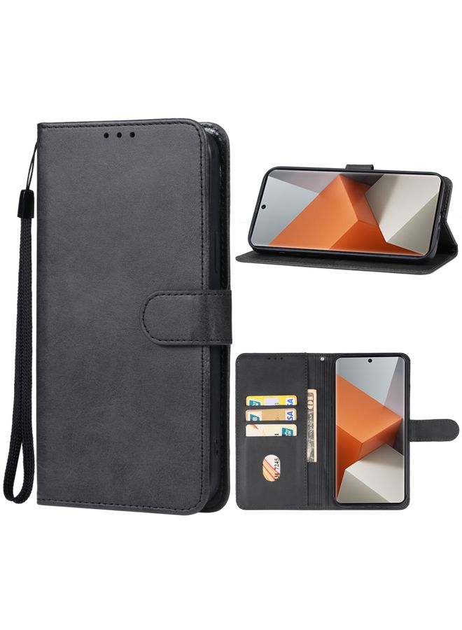 Case Cover For Xiaomi Redmi Note 13 Pro+ Leather Phone Case Black