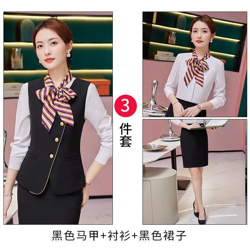 Business Wear Vest suit Female Temperament Goddess Fan Stewardess Uniform Hotel Front Desk Sales Department Work Clothes Autumn OL - Image 4