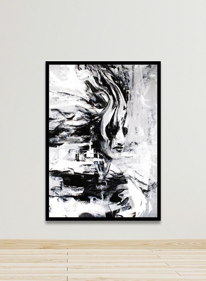 Marktna Canvas Wall Art For Wall Decoration, Abstract Design, With A Hollow Black Frame, Size 120x80cm One Piece - Image 1