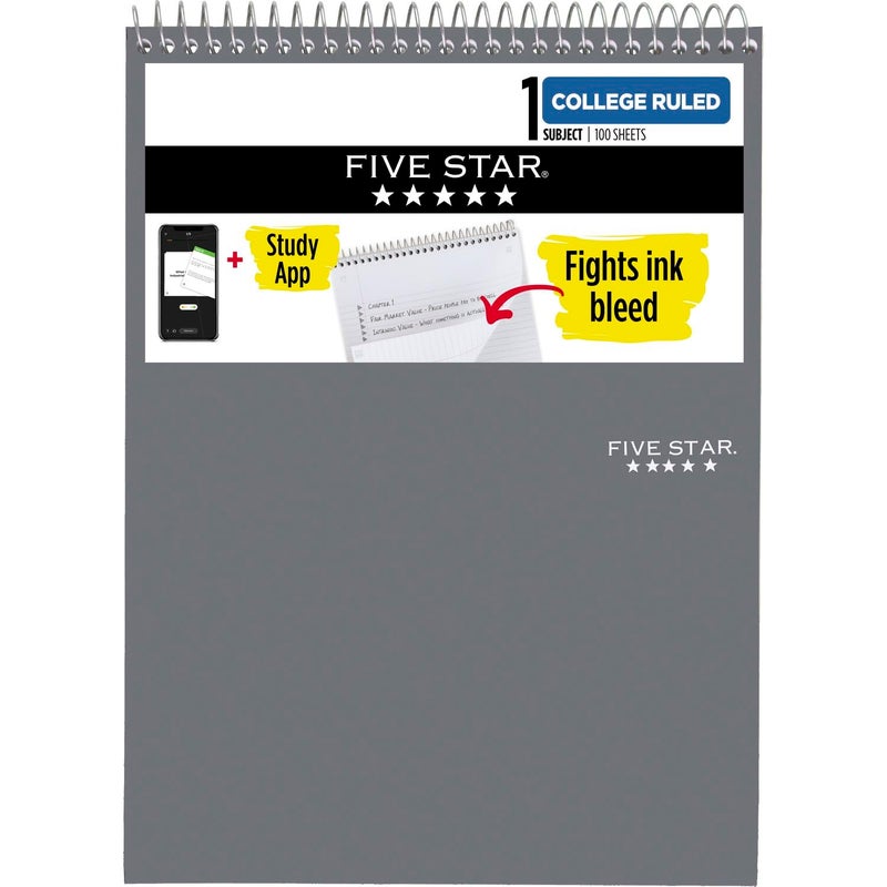 Five Star Top Bound Notebook 1 Subject College Ruled Paper 100 Sheets 11 x 812 Color Selected For You 1 Count 06182