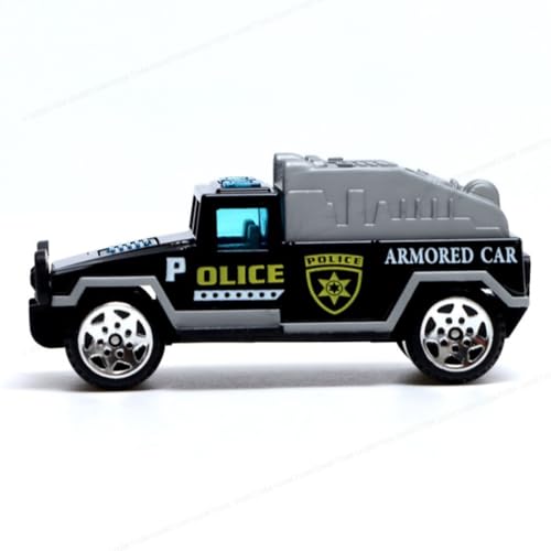 SHAKTISM Die Cast Metal Pull Back Toy Vehicles Set, 1:64 Scale, 5 Pieces, Engineering Construction Vehicles Collection (City Rescue Vehicle) - Image 3