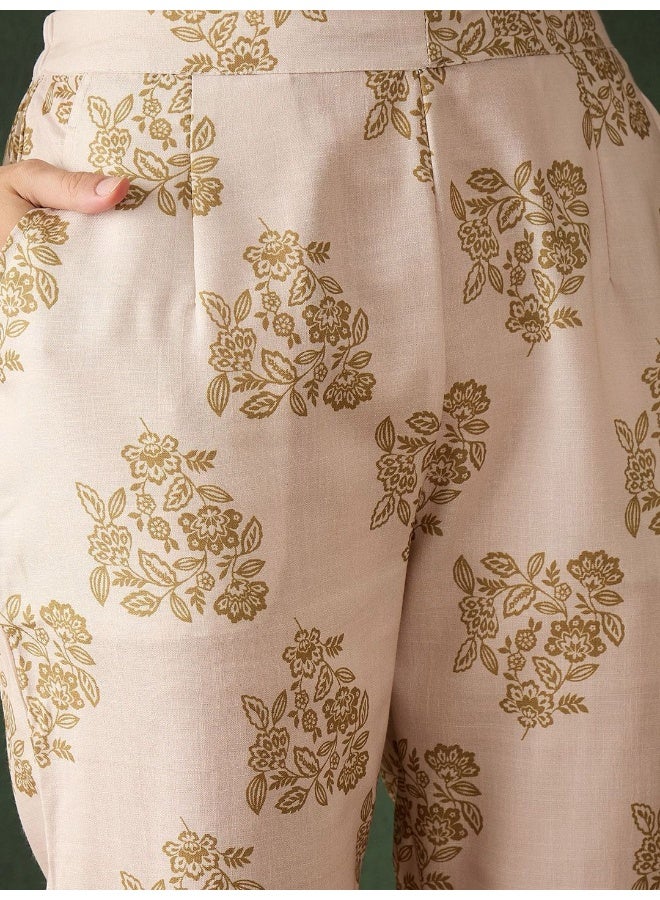 AKS Beige Digital Printed CO-Ord Set  - Image 3