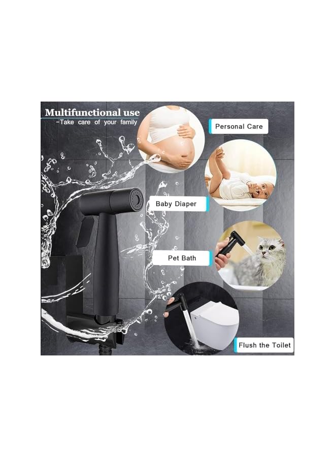 The Bros Shattaf Spryer Handle, Bidet Toilet Sprayer Head, Handheld Bidet Sprayer, Black(Only Bidet Spray Head) (1, BLACK) - Image 5