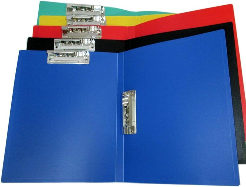 Daycount 5-Pack Clamp Binder A4 File Folder with Double Strong Clip, Punchless Binder with Spring-Action Clamp for Office School Student Teacher Supplies (Assorted Colored) - Image 3