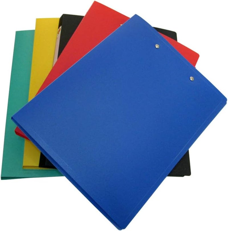 Daycount 5-Pack Clamp Binder A4 File Folder with Double Strong Clip, Punchless Binder with Spring-Action Clamp for Office School Student Teacher Supplies (Assorted Colored) - Image 1
